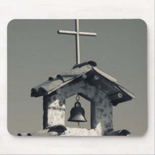 Tourist town, village chapel mouse mat
