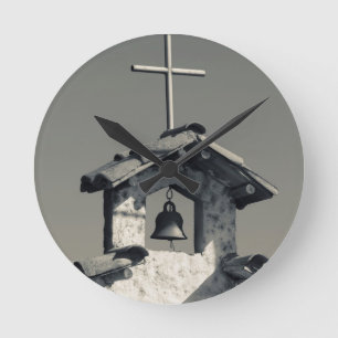 Tourist town, village chapel round clock