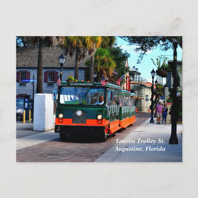 Tourist Trolley Holiday Postcard (Front)