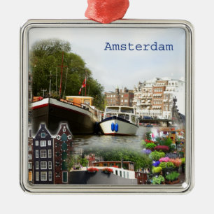 Touristic sites of Amsterdam Metal Tree Decoration