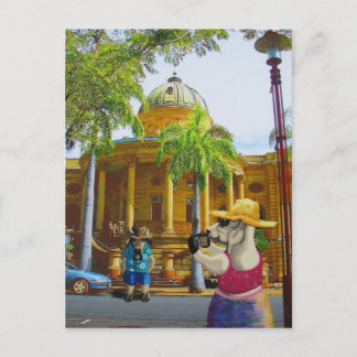 Tourists at Customs House Postcard