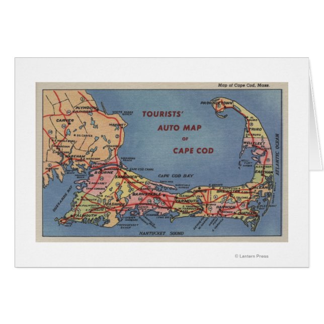 Tourists' Auto Map of Cape Cod (Front Horizontal)