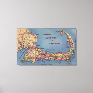 Tourists' Auto Map of Cape Cod Canvas Print