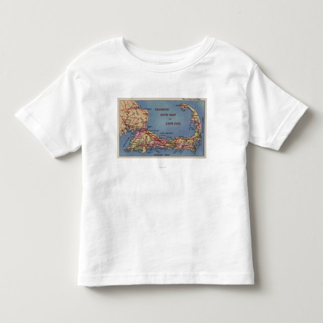Tourists' Auto Map of Cape Cod Toddler T-Shirt (Front)