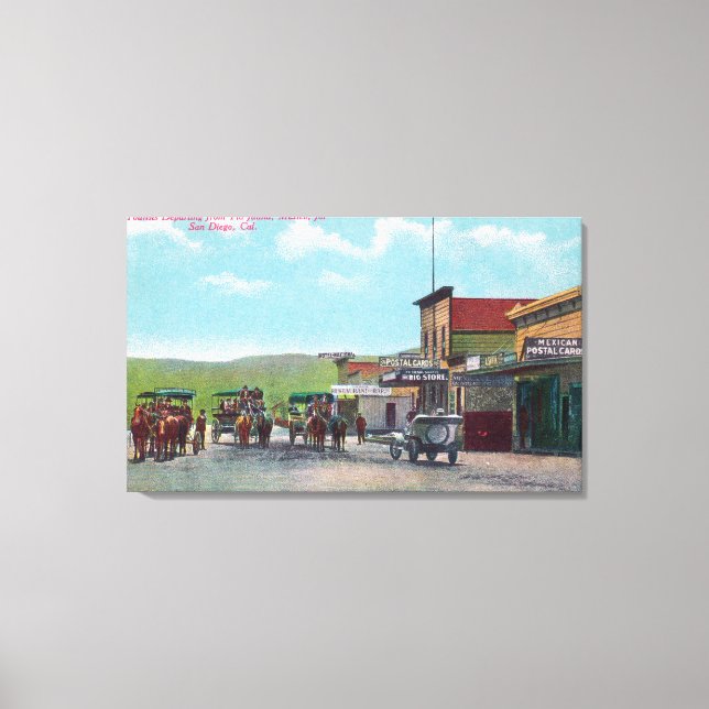 Tourists Departing for Tijuana Scene Canvas Print (Front)