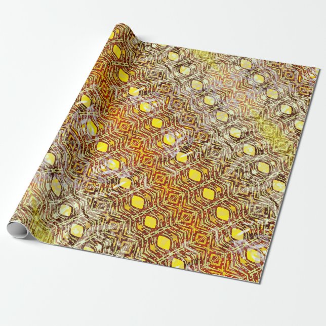 Tourmaline Acquiescence Diagonal Wrapping Paper (Unrolled)