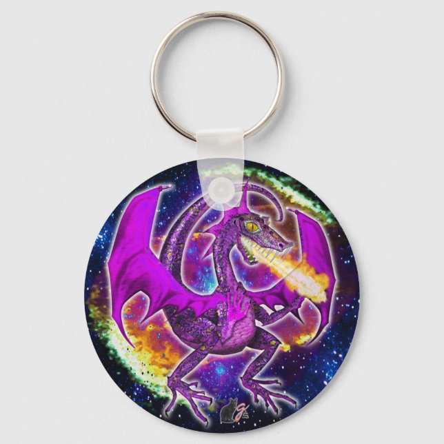 Tourmaline Cosmic Dragon  Key Ring (Front)