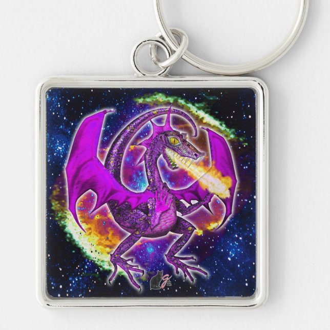 Tourmaline Cosmic Dragon  Key Ring (Front)