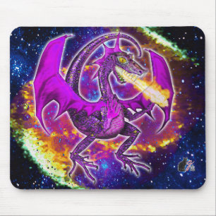 Tourmaline Cosmic Dragon Mouse Mat