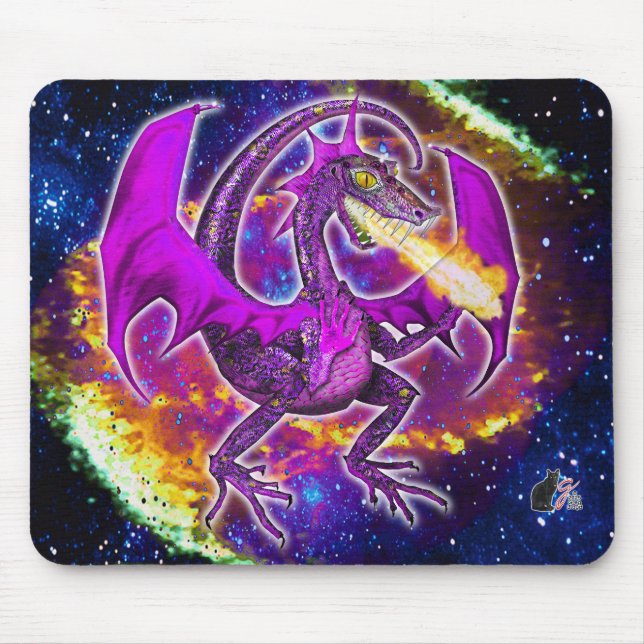 Tourmaline Cosmic Dragon Mouse Mat (Front)