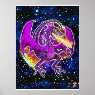 Tourmaline Cosmic Dragon Poster