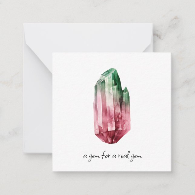 *~*  TOURMALINE crystal AP64 Flat Note Card (Front)