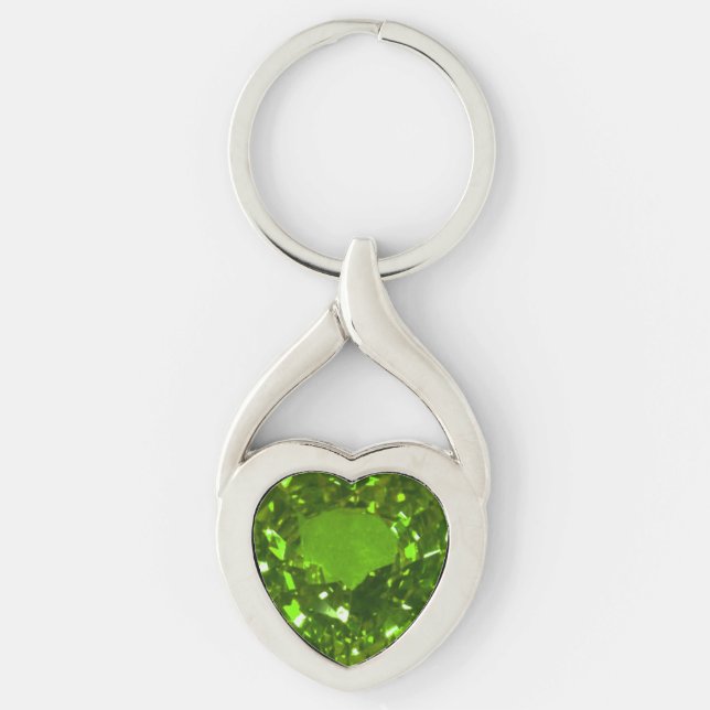 Tourmaline Gemstone Green Key Ring (Front)