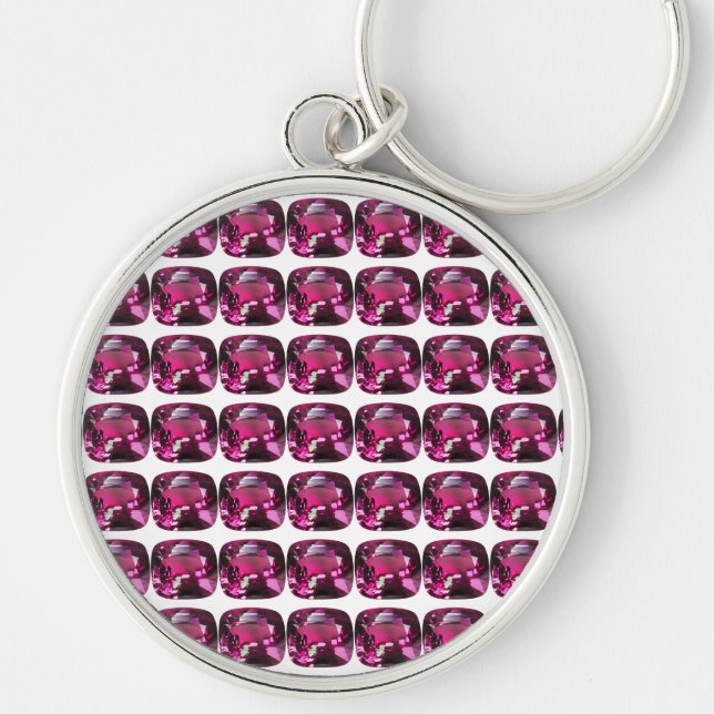 Tourmaline Gemstone Pink Key Ring (Front)