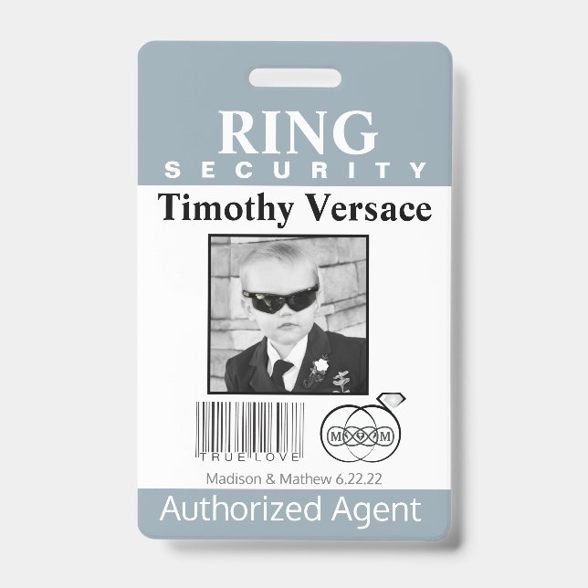 Tourmaline Ring Bearer Security Badge ID Badge (Front)