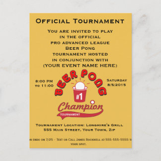 Tournament Invitation Postcard