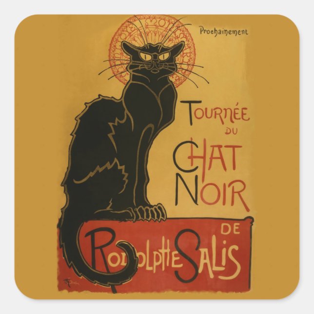 Tournee de Chat Noir Black Cat Square Sticker (Front)