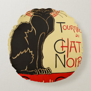 Tournée du Chat Noir Art Nouveau Round Cushion