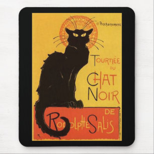 Tournée du Chat Noir, Steinlen Black Cat Vintage Mouse Mat