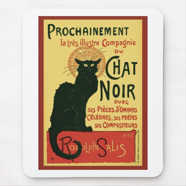 Tournée du Chat Noir, Theophile Steinlen Mouse Mat (Front)