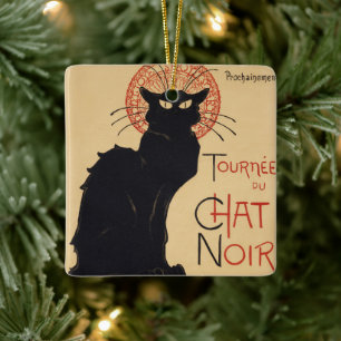 Tournee du Chat Noir Vintage Black Cat Art Nouveau Ceramic Ornament