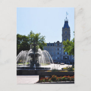 Tourny Water Fountain Parliament Quebec Postcard