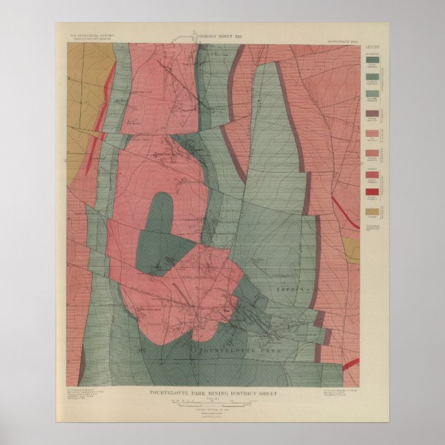 Tourtelotte Park Mining District Sheet Map Poster (Front)