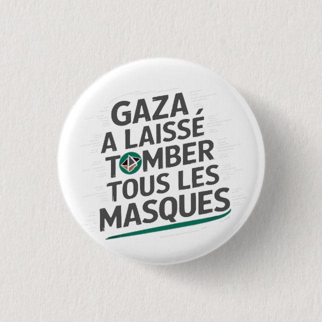 Tous les masques tombent 3 cm round badge (Front)