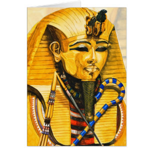 Toutankhamon gold mask watercolor