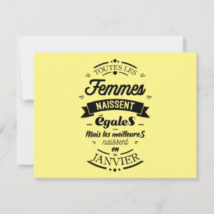 Toutes les femmes naissent égales - Janvier Holiday Card