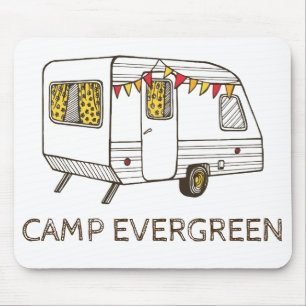 Tow Behind Camper Caravan Personalised Mouse Pad