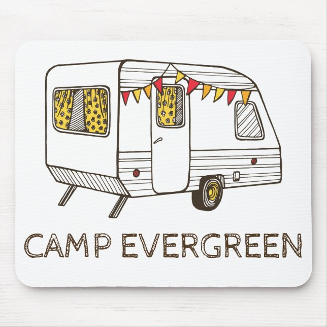 Tow Behind Camper Caravan Personalised Mouse Pad (Front)