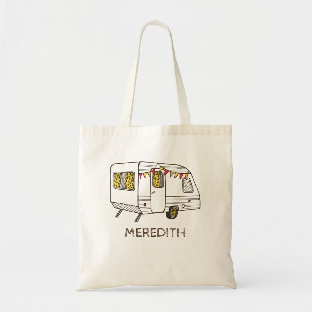 Tow Behind Camper or Caravan Personalised Tote Bag (Front)