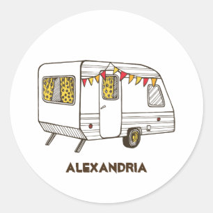 Tow Behind Caravan Camper Personalised Stickers