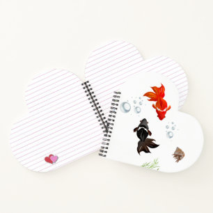 Tow cute koi fishe play in water\watercolor  notebook