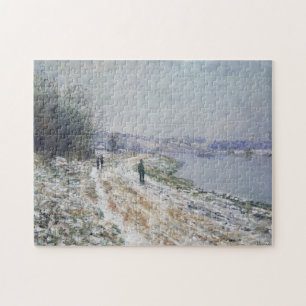 Tow Path at Argenteuil Winter Monet Fine Art Jigsaw Puzzle