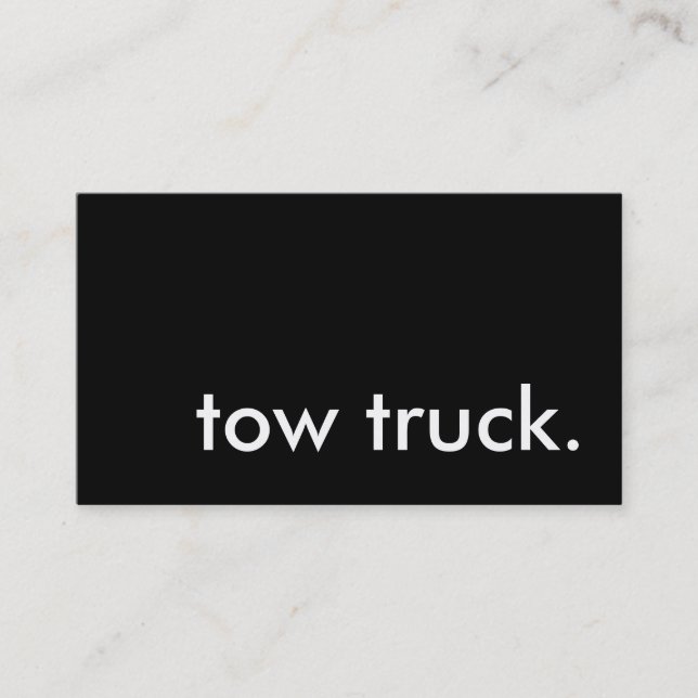 tow truck. business card (Front)