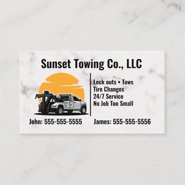 Tow Truck company Business Card (Front)