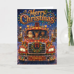 Tow Truck Company Corporate Christmas Holiday Card