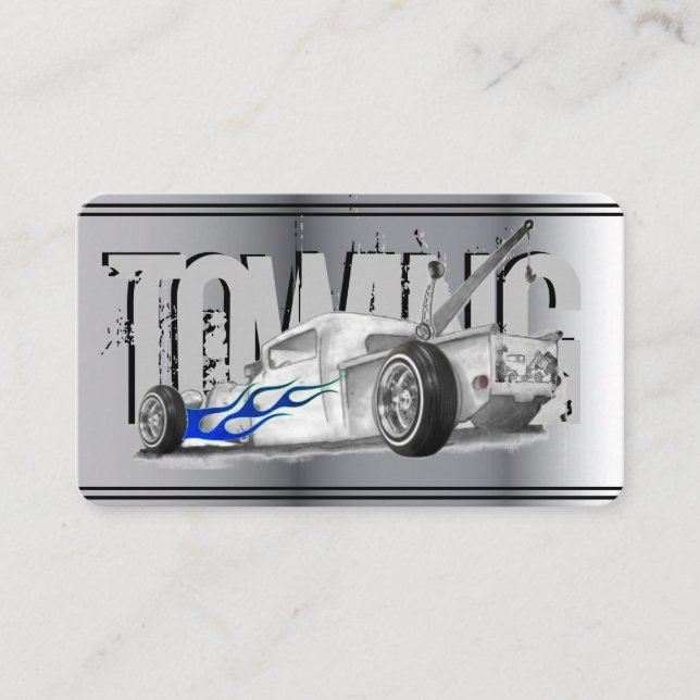 Tow Truck  drawing Auto business card (Front)