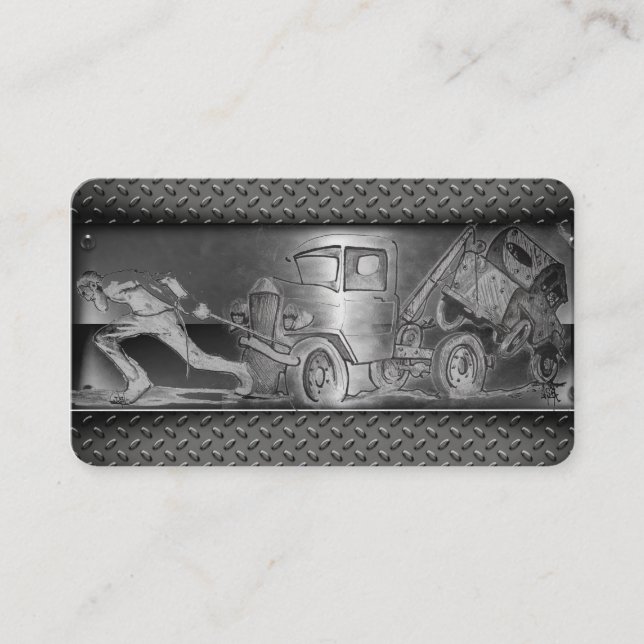 Tow truck drawing business card (Front)