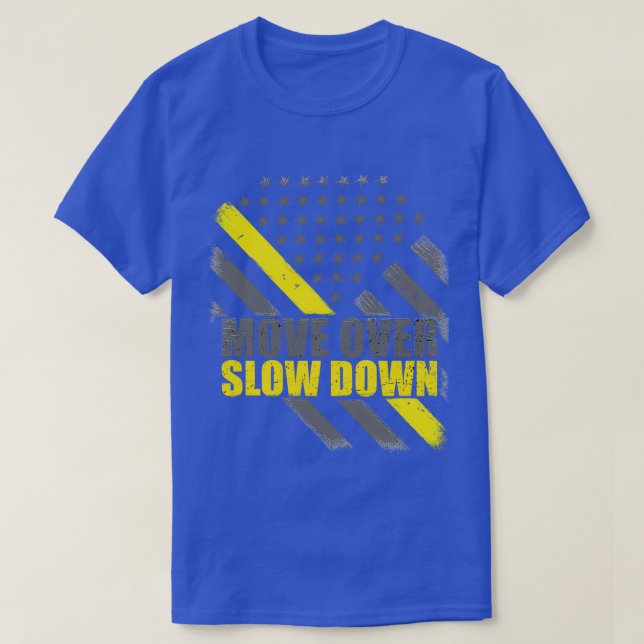 Tow Truck Driver Move Over Slow Down Thin Yellow L T-Shirt (Design Front)
