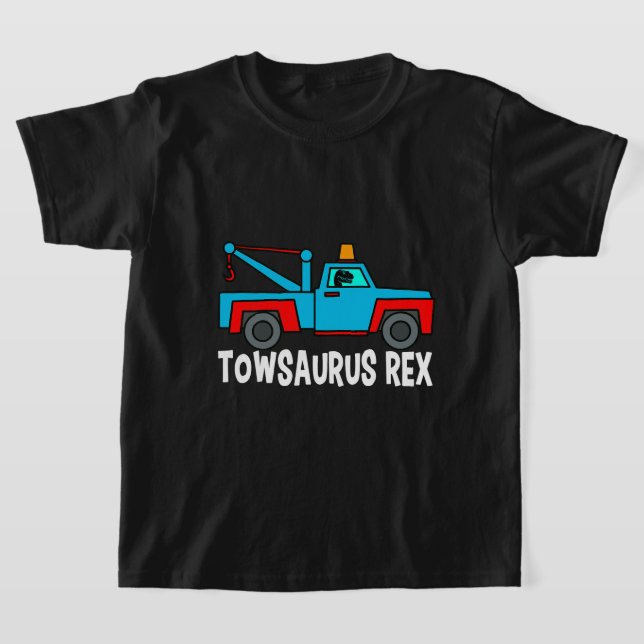 Tow Truck Driver TRex Dinosaur Recovery Vehicle Wr T-Shirt (Laydown)