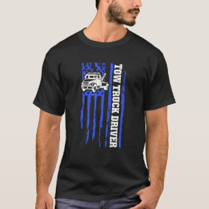 Tow Truck Driver Us Flag Trucker T-Shirt
