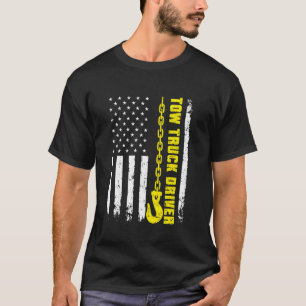 Tow Truck Driver US Flag Vintage Hooking Vehicle T T-Shirt