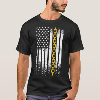 Tow Truck Driver US Flag  Wrecker Thin Yellow T-Shirt