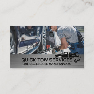 Tow Truck Operator Securing Car Business Card