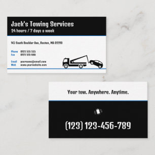 Tow Truck Services   Your tow Anywhere Anytime Business Card