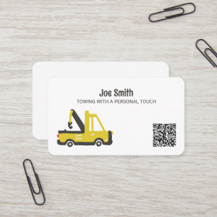Tow Truck Towing Custom QR Business Card