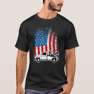 Tow Truck Usa Vintage Flag For Men Women Work Driv T-Shirt